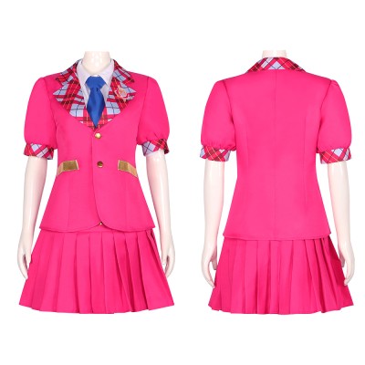 Barbie Princess Charm School Sophia Pink Uniform Cosplay Costume