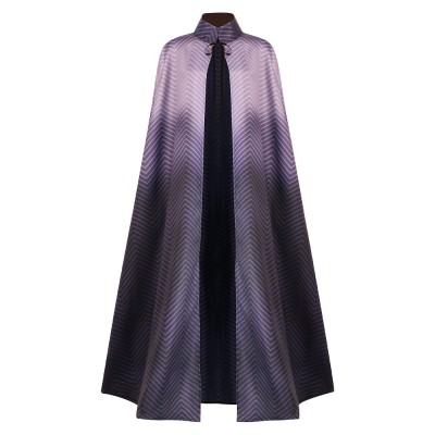 Snow White 2025 Evil Queen Cosplay Cape Purple Ombre Chevron Long Cloak With Stand Collar