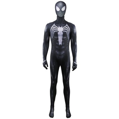 Marvel's Spider-Man 2 Black Symbiote Suit Cosplay Jumpsuit With Mask For Men Women And Kids
