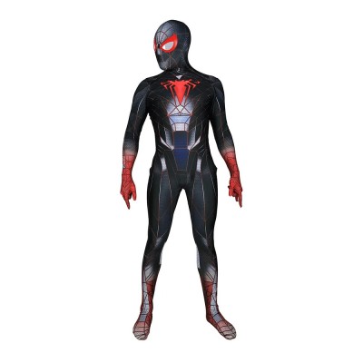 Spider-Man Miles Morales Advanced Tech Suit Cosplay Jumpsuit With Hood