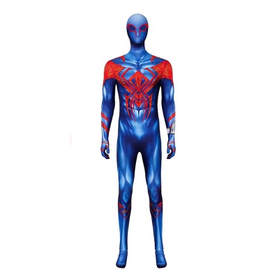 Spider-Man Miles Morales Blue Suit Cosplay Jumpsuit With Mask For Adults And Kids