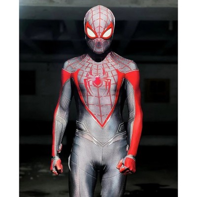 Spider-Man Miles Morales PS5 Classic Suit Cosplay Jumpsuit With Detachable Mask