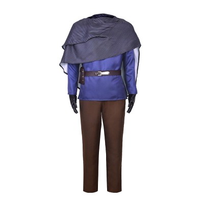 Star Wars Obi-Wan Kenobi Cosplay Costume Blue Tunic, Grey Shawl And Brown Trousers Undercover Outfit