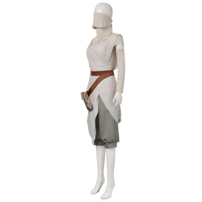 Star Wars Rey Cosplay Costume Jakku Scavenger Desert Outfit With Face Wrap And Bag