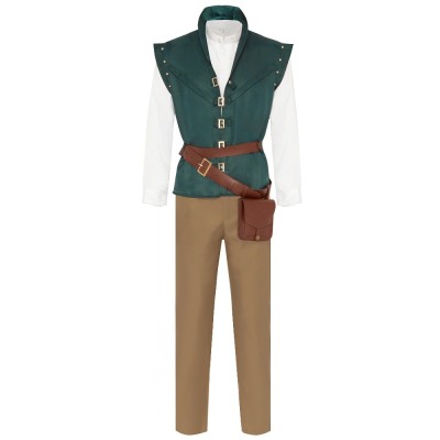 Tangled Flynn Rider And Rapunzel Cosplay Costume Green Vest Set Or Purple Princess Dress 3 Styles
