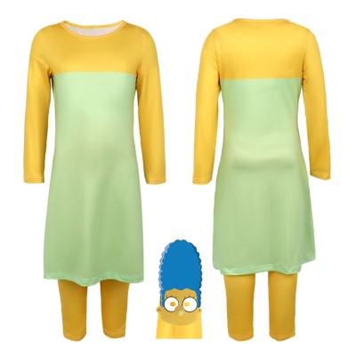The Simpsons Marge Cosplay Halloween Parent-child Costume