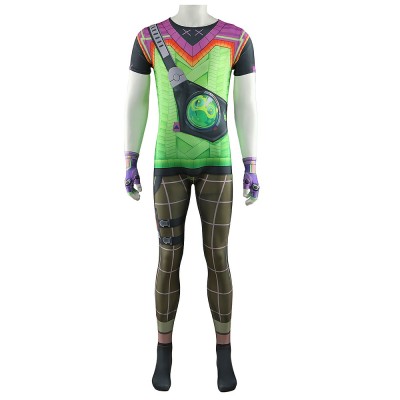 Valorant Gekko Cosplay Bodysuit Green Printed Agent Jumpsuit For Adults And Kids