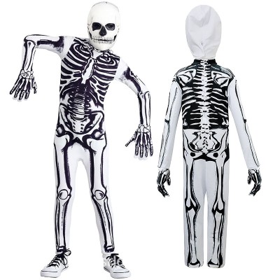  Kid's Halloween Horrible White Skeleton Cosplay Costume