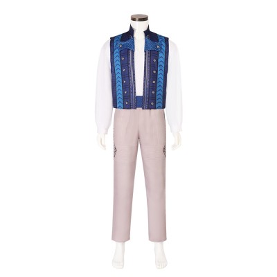 Wicked Fiyero Tigelaar Cosplay Costume Blue Patterned Vest, White Shirt, Sash And Trousers