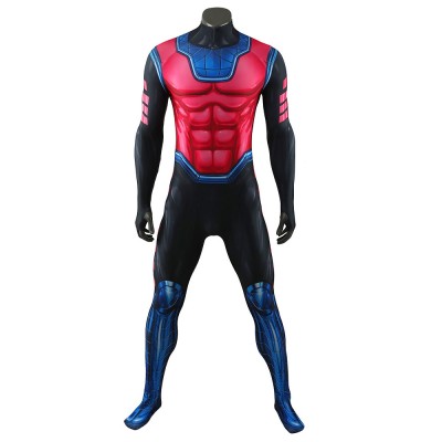 X-Men Gambit Cosplay Jumpsuit Magenta And Black Printed Bodysuit For Adults And Kids
