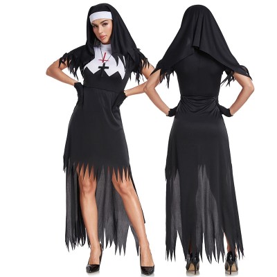 Halloween Zombie Nun Costume Vampire Demon Cosplay Costume