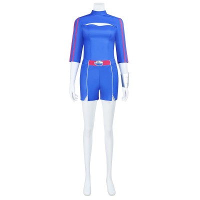 Zombies 4 Dawn Of The Vampires Addison Cosplay Costume Blue Cutout Top And Shorts With Wristband