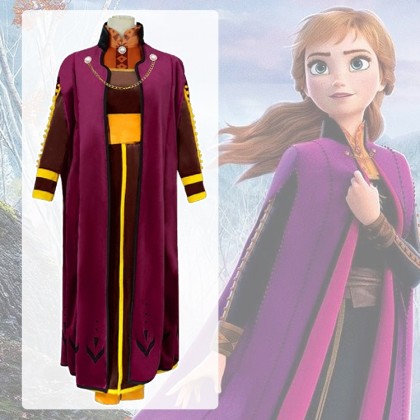 Disney Frozen 2 Anna Formal Dress Cosplay Costume