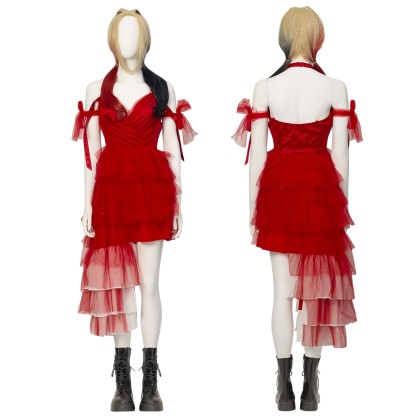 Squad of Suicide Harley Quinn Red Dress Cosplay Costume