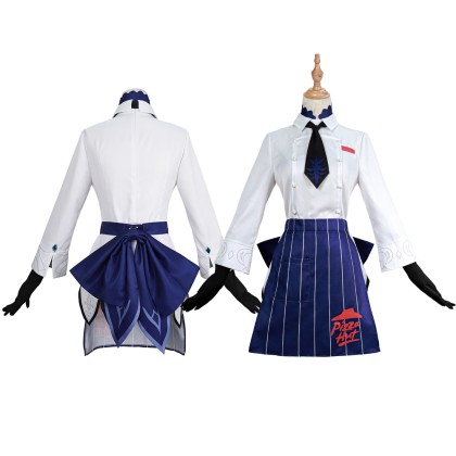 Genshin Impact Eula Pizza Hut Uniform Cosplay Costume