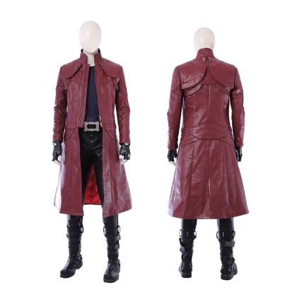 Devil May Cry 5 Dante Cosplay Costume Red Leather Suit