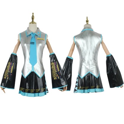 Vocaliod Hatsune Miku Silver Initial Cosplay Costume