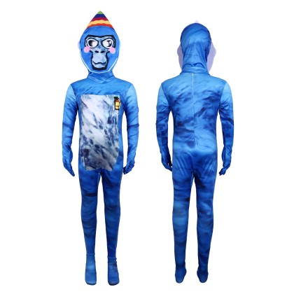 Kids Halloween Costume Lava Gorilla Blue Gorilla Cosplay Jumpsuit