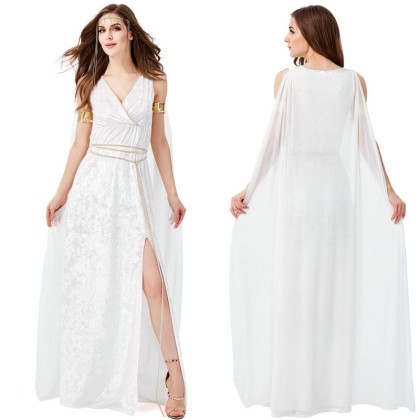Ancient Greek goddess of Liberty Long Dress Halloween Cosplay Costume