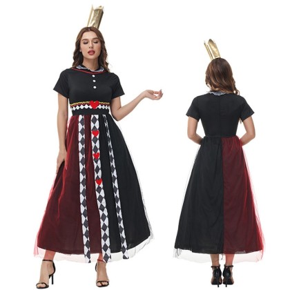 Halloween Costume Poker Queen Red Queen Matching Cosplay Dress