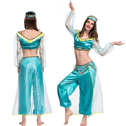Halloween Anime Cosplay Costume Princess Jasmine Dress
