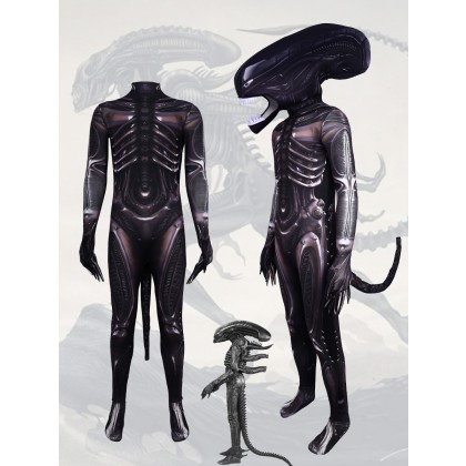 Alien Romulus Alien Bodysuit with Tail For Adults Halloween Costumes