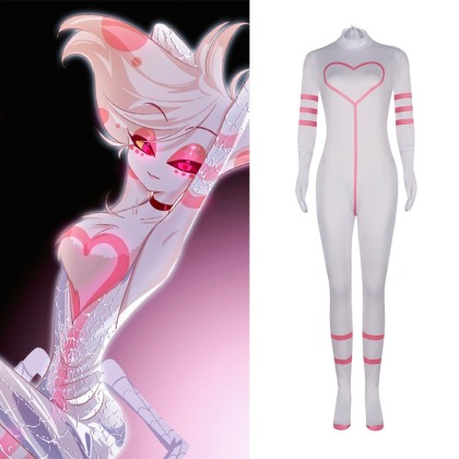Halloween Female Costume Hazbin Hotel Angel Dust Cosplay Jumpsuit