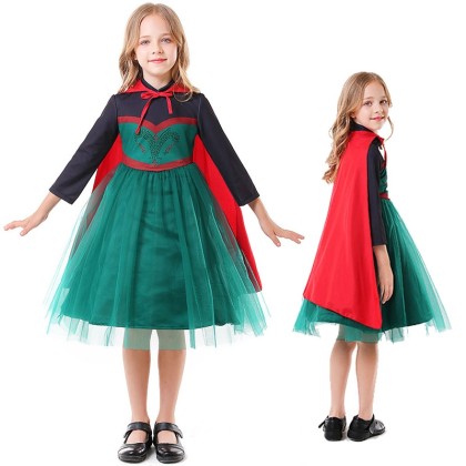 Halloween Girls Costume Anna's Fairy Tale Queen Cosplay Costume