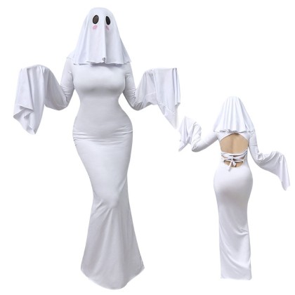 Apricot Lady Cute Ghost Dress Halloween Party Cosplay Costume
