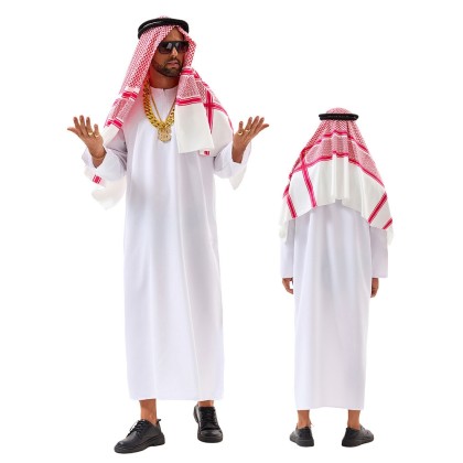 Middle East Arab Dubai Rich-Man Robe Halloween Party Cosplay Costume