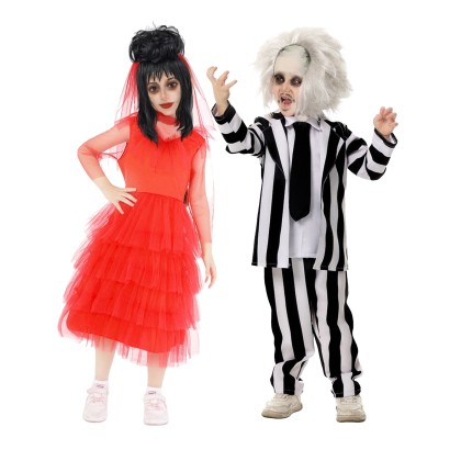 Beetle Juice & Lydia Children's Halloween Cosplay Costume