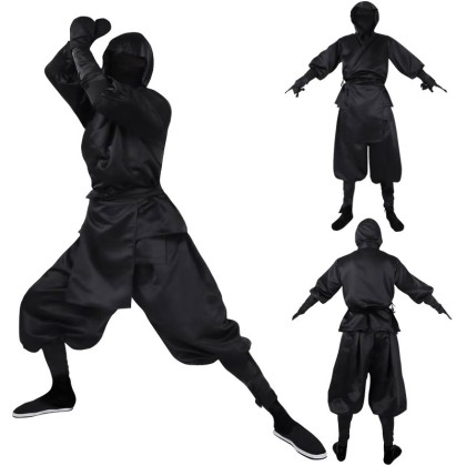 Halloween Adult Costume Japanese Black Ninja Cosplay Costume