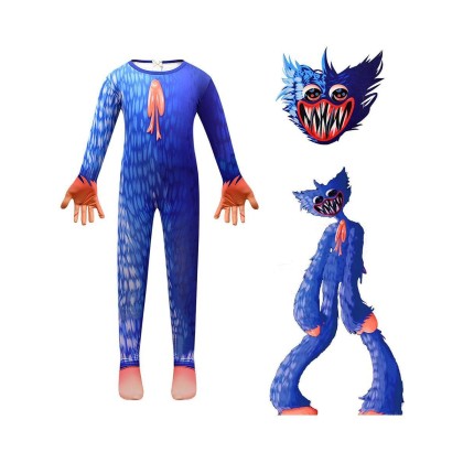 Poppy Playtime Cosplay Blue Poppy Onesie Halloween Costume For Kids
