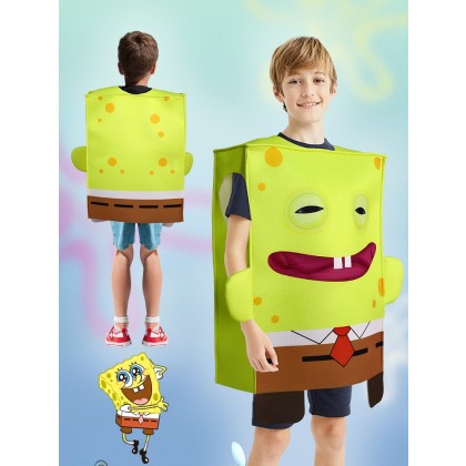 Children's Halloween Party Events Perform Cartoon Spongebob Costumes