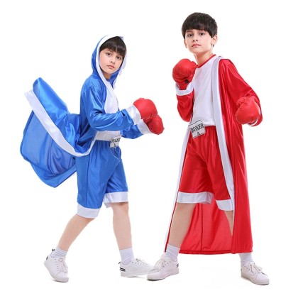 Halloween Costume Red and Blue Boxer Children's Boxing Match Costume