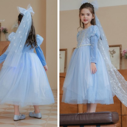 Halloween  Cosplay Frozen Costume Children's Elsa Gauze Dress