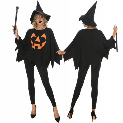 Halloween Magical Girl Cosplay Cloak Pumpkin Witch Costume