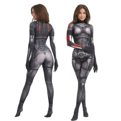 Mass Effect Commander Shepard Printed Jumpsuit Halloween Family Costume
