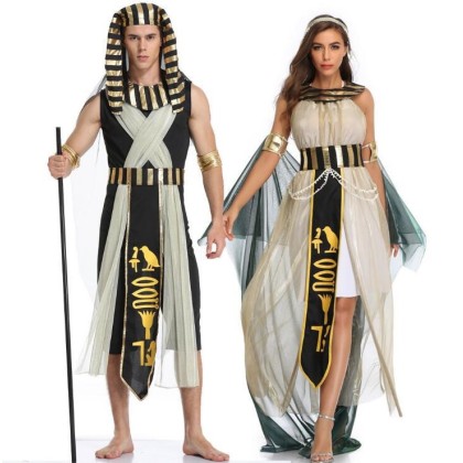 Halloween Egyptian Pharaoh King & Cleopatra Couple Matching Cosplay Costume
