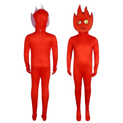 Fireboy and Watergirl Fireboy Jumpsuit For Adults & Kids Halloween Costumes