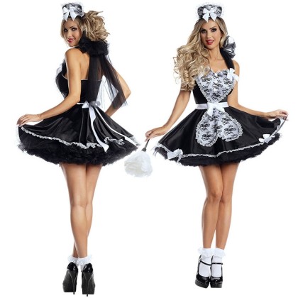 French  Sexy Maid Dress Halloween Cosplay Costume