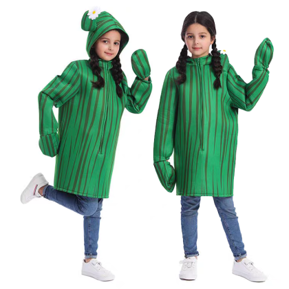 Children's Funny Cactus Onesie Halloween Party Rave Cosplay Costume
