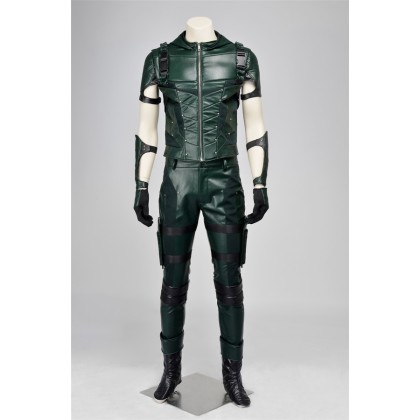 Green Arrow Season 4 Oliver Queen Cosplay Costumes with no Horizontal Bars on the Hip