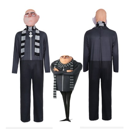 Despicable Me Gru Cosplay Jumpsuit For Halloween Costume Adults & Kids