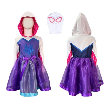 Spider-Man Into the Spider Verse Gwen Yarn Dress Parent-Child Halloween Costume