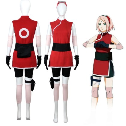 Naruto Shippuden Haruno Sakura Cosplay Costume 