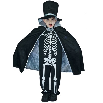 Children's Horror Ghost Bone Halloween Themed Cosplay Costume