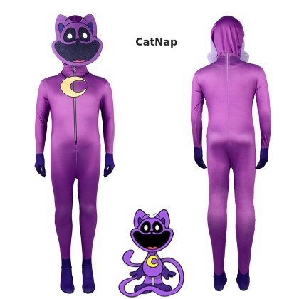 Poppy Playtime Smiling Critters Catnap Jumpsuit Halloween Costume For Kids & Adults