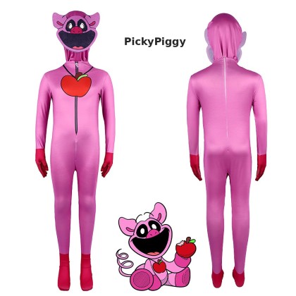 Poppy Playtime Smiling Critters Picky Piggy Jumpsuit Halloween Parent-child Cosplay Costume