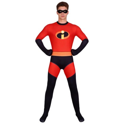 Mr. Incredible Red Jumpsuit + Eye Mask